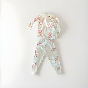 Sammy + Nat 2 Piece Pajamas Sz 2T Lobster Long Sleeve Pants Pima Cotton